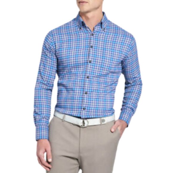 Peter Millar Other - PETER MILLAR Neel Performance Check Flannel Woven Button Down Long Sleeve NWT XL